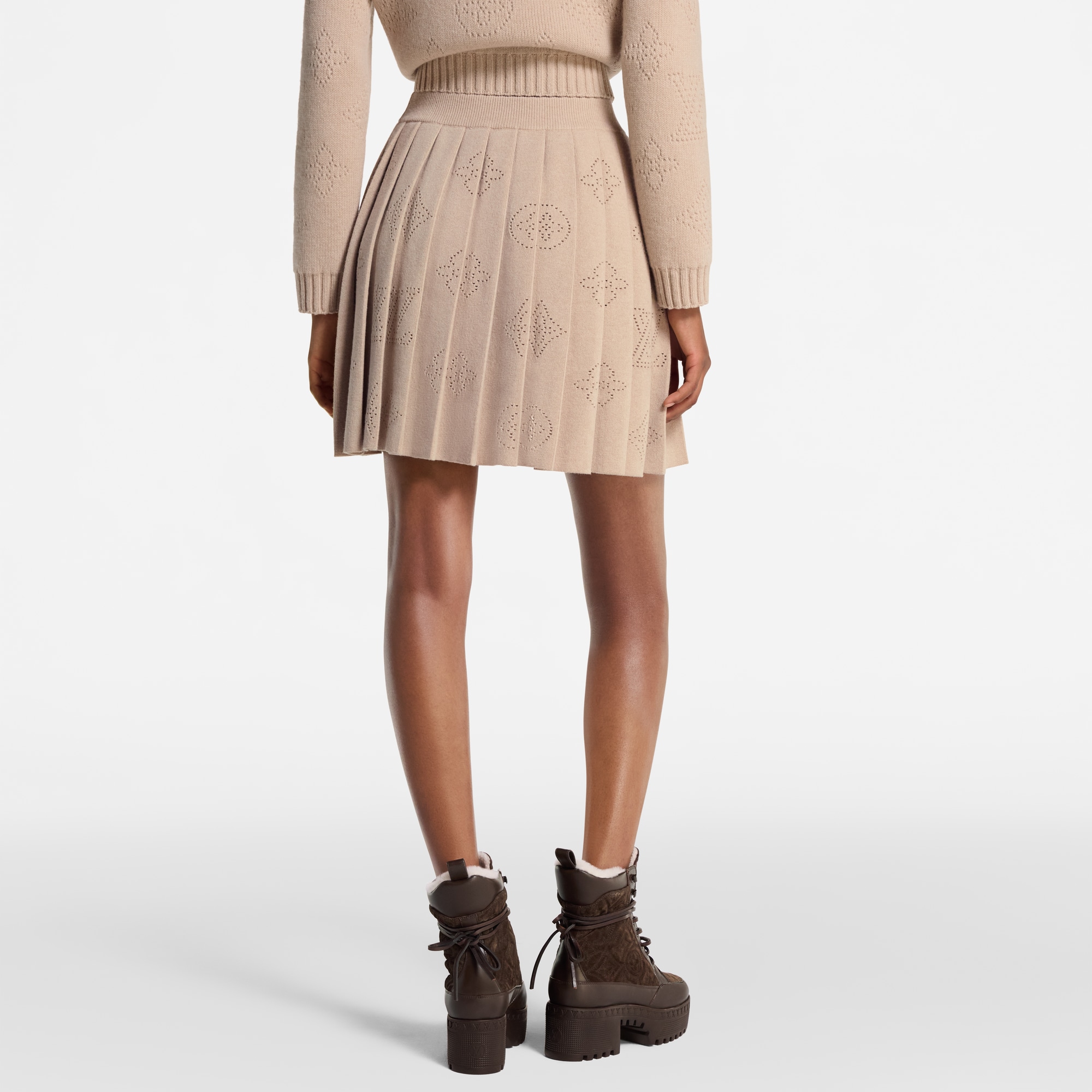 Gestrickter Faltenrock mit Mahina-Motiv  Damen Ready to Wear Röcke und Shorts | LOUIS VUITTON (Zoom)