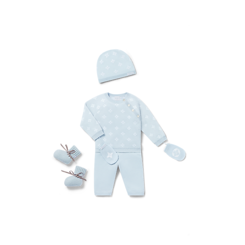 Gestricktes Set mit Blüten-Motiv S00 Geschenkideen Geschenke für Babys } | LOUIS VUITTON (Zoom)