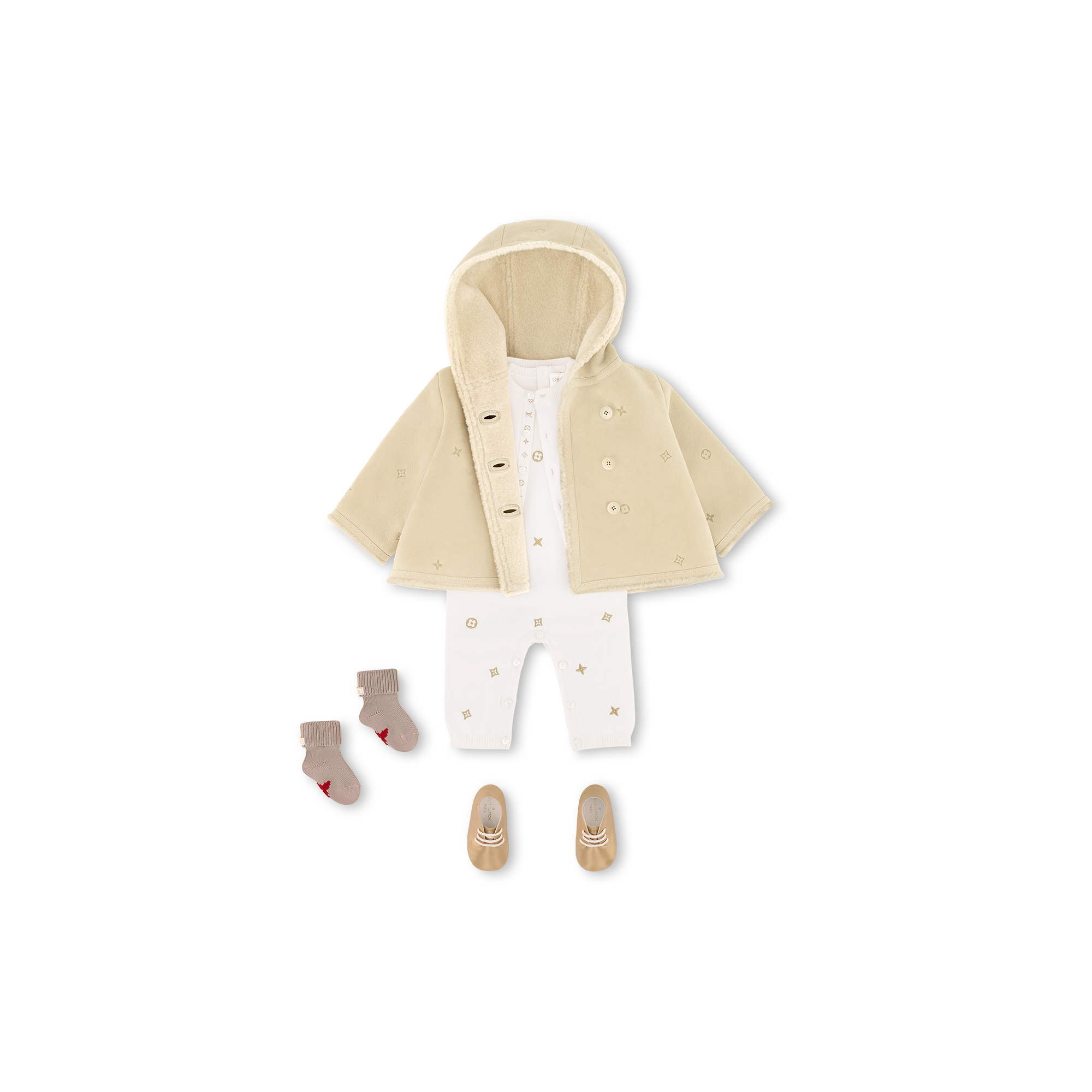 Goldfarbener Playsuit mit Meli-Melo-Motiv S00 Geschenkideen Geschenke für Babys } | LOUIS VUITTON (Zoom)