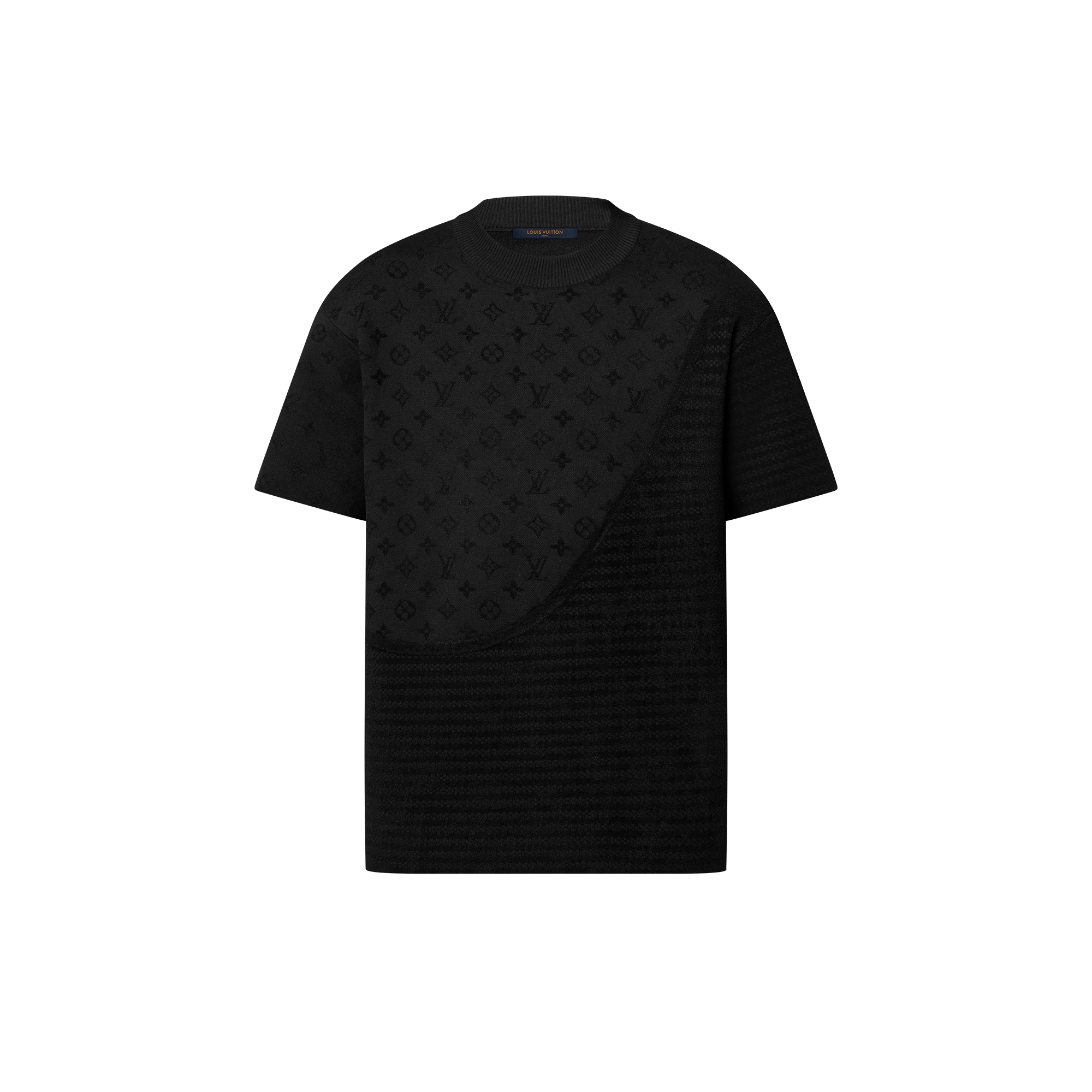 Grafischer Kurzarm-Rundhalspullover aus Jacquard  Herren Ready to Wear Vollständige Ready to Wear | LOUIS VUITTON (Zoom)