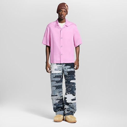 Grafisches Kurzarm-Hemd aus Jacquard Herren Ready to Wear Hemden | LOUIS VUITTON (Zoom)