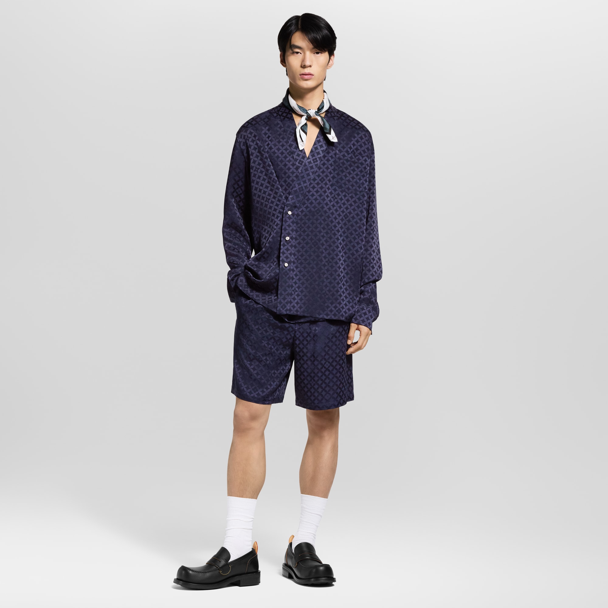 Grafisches Langarm-Hemd aus Jacquard im Kimono-Stil  Herren Ready to Wear Hemden | LOUIS VUITTON (Zoom)
