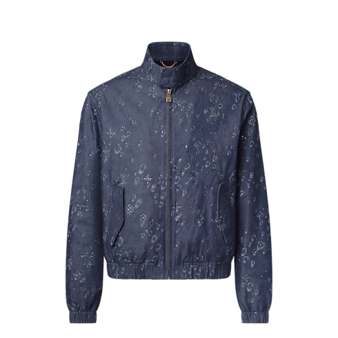 Harringtonjacke aus Denim mit Verzierungen Herren Ready to Wear Jacken und Mäntel | LOUIS VUITTON (Zoom)