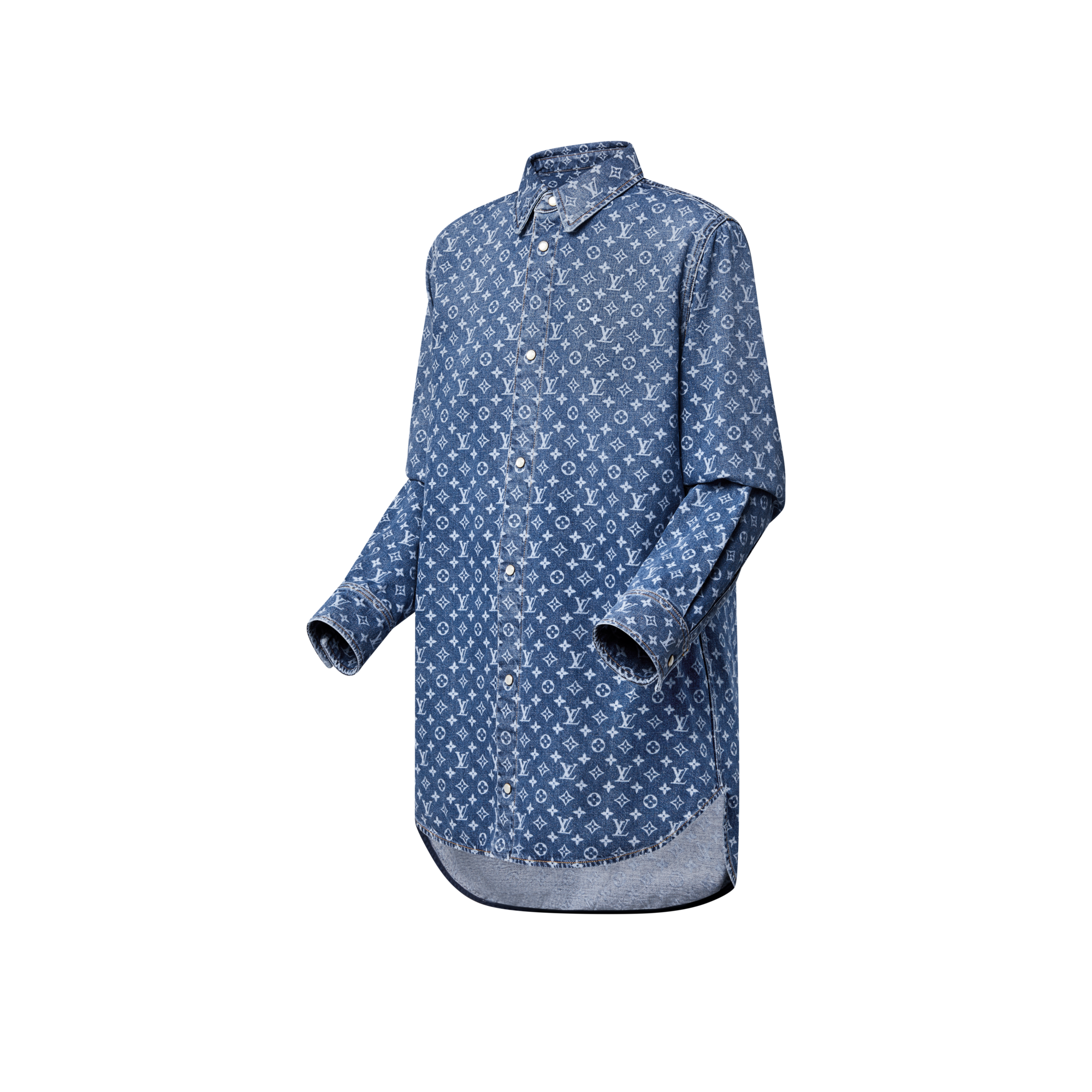 Hemd aus Denim mit Monogram-Motiv  Damen Ready to Wear Tops | LOUIS VUITTON (Zoom)