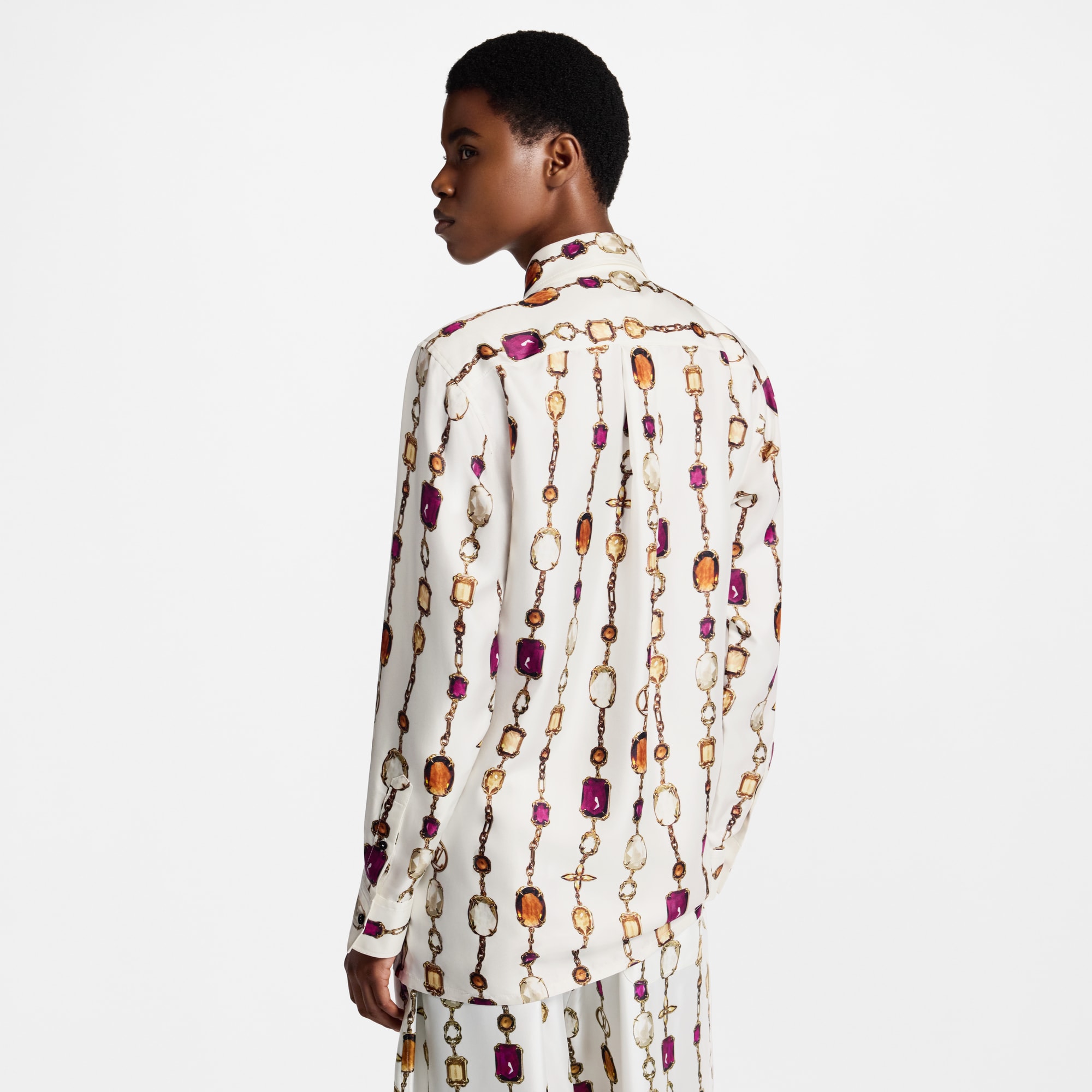 Hemd aus Seide mit Halsketten-Motiv  Damen Ready to Wear Tops | LOUIS VUITTON (Zoom)