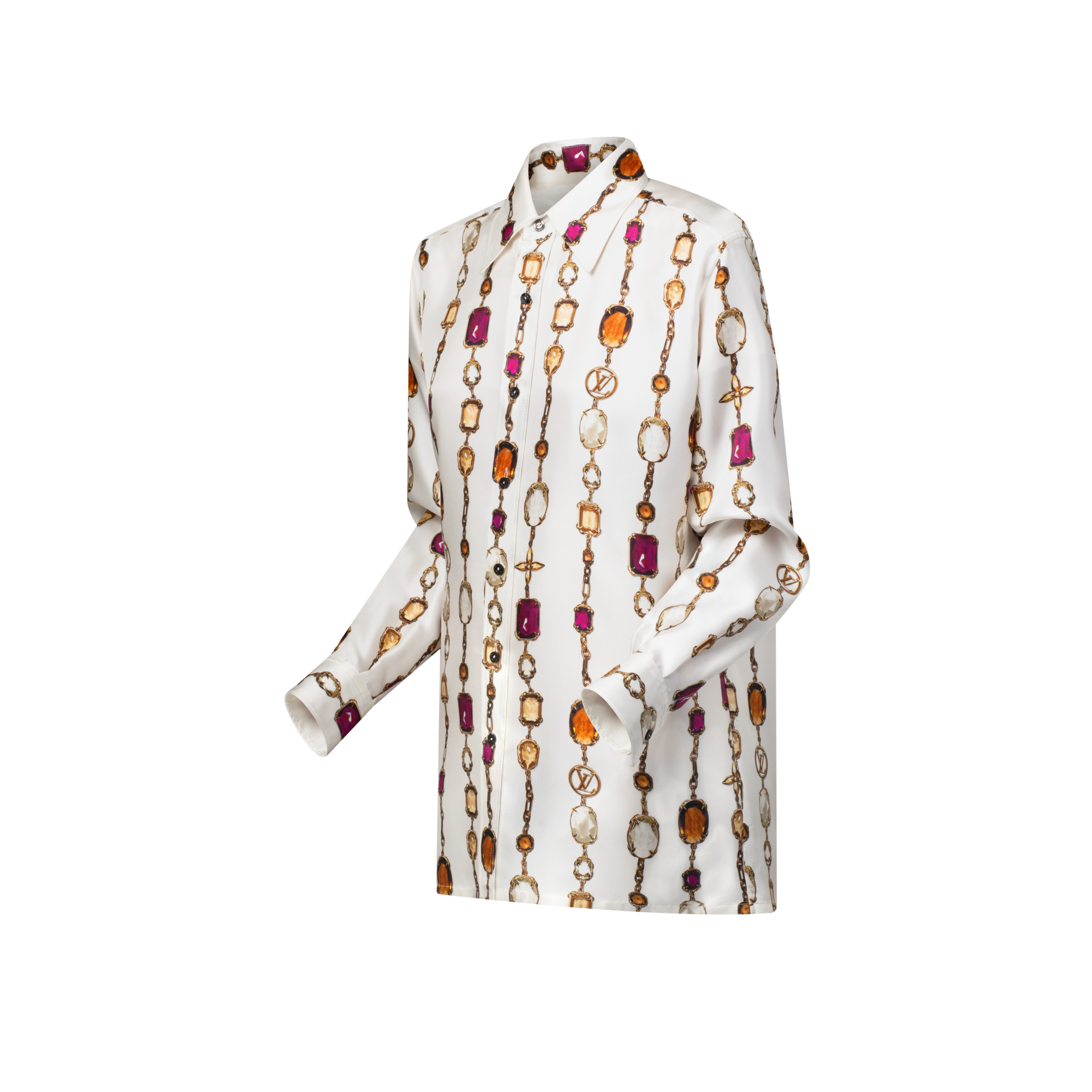 Hemd aus Seide mit Halsketten-Motiv  Damen Ready to Wear Tops | LOUIS VUITTON (Zoom)