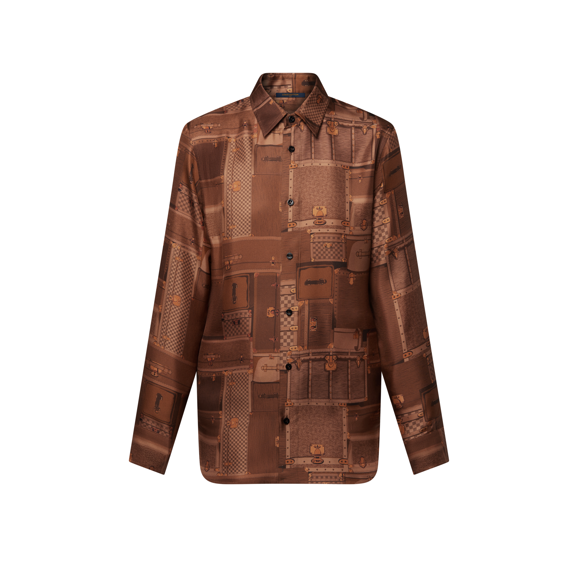 Hemd aus Seide mit Koffer-Motiv  Damen Ready to Wear Tops | LOUIS VUITTON (Zoom)