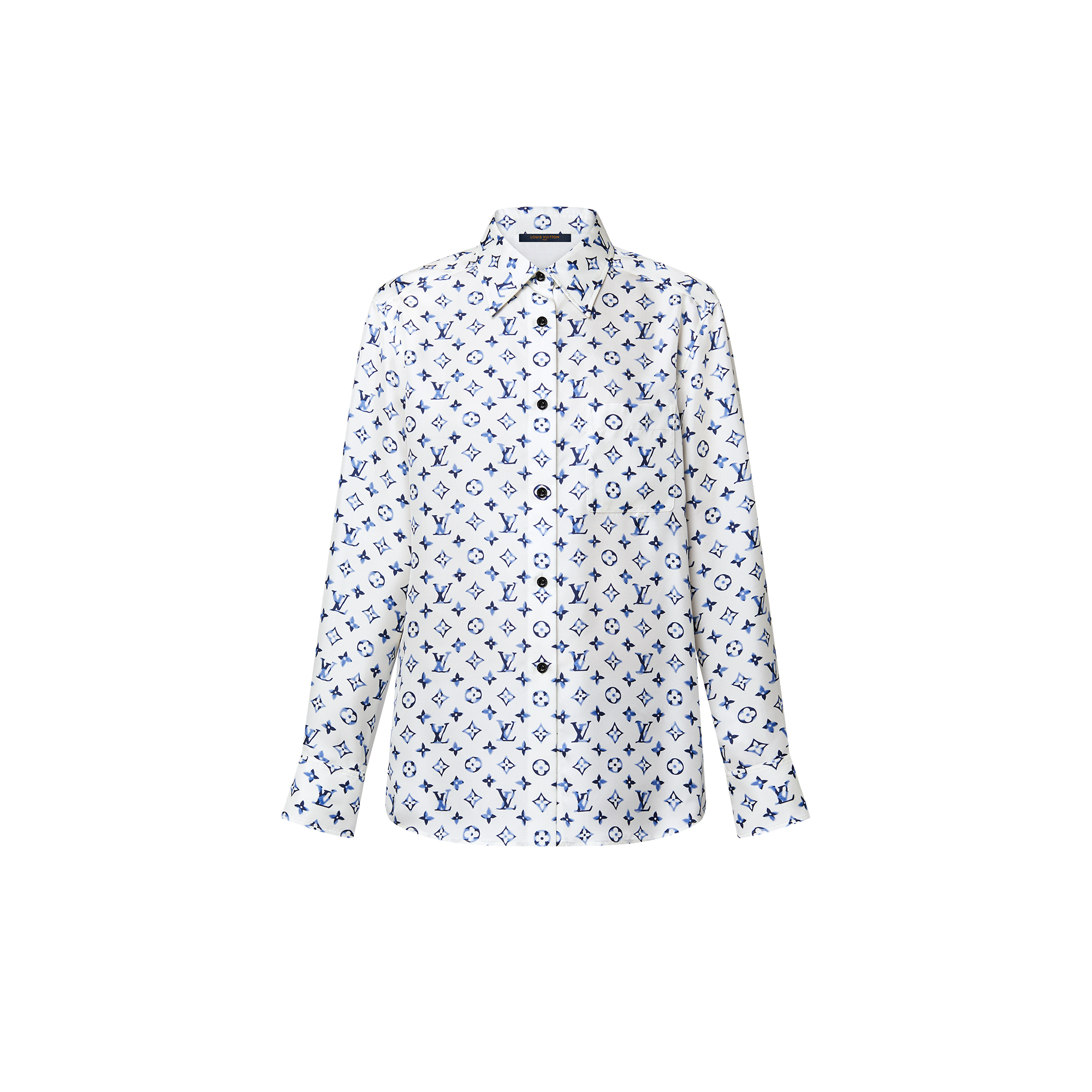 Hemd aus Seide mit Monogram-Motiv im Aquarellstil  Damen Ready to Wear Tops | LOUIS VUITTON (Zoom)