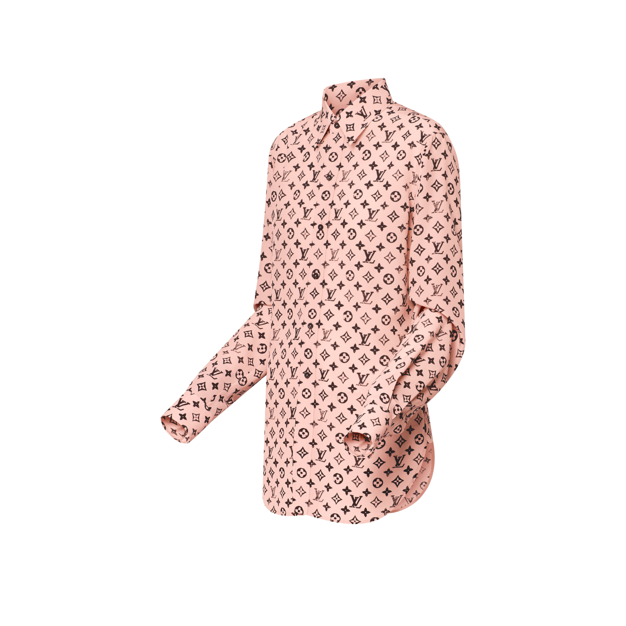Hemd aus Seide mit Monogram-Motiv im verwaschenen Design  Damen Ready to Wear Tops | LOUIS VUITTON (Zoom)
