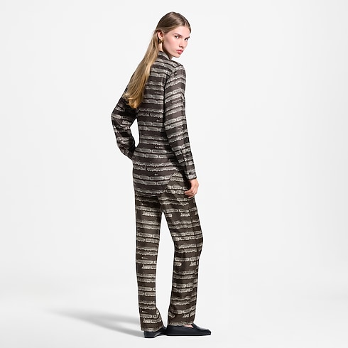 Hemd aus Seide mit Zug-Motiv Damen Ready to Wear Oberteile und Blusen | LOUIS VUITTON (Zoom)