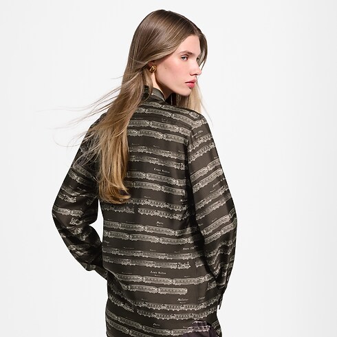 Hemd aus Seide mit Zug-Motiv Damen Ready to Wear Oberteile und Blusen | LOUIS VUITTON (Zoom)