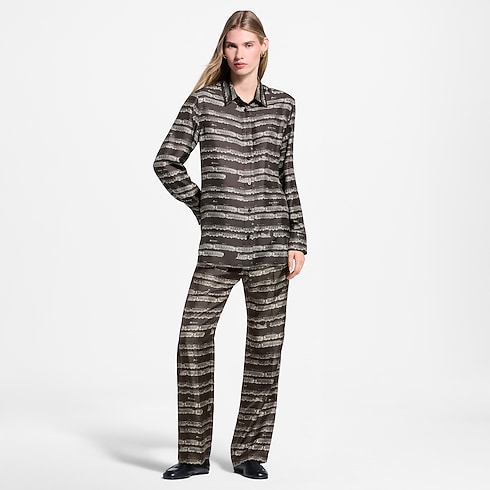 Hemd aus Seide mit Zug-Motiv Damen Ready to Wear Oberteile und Blusen | LOUIS VUITTON (Zoom)