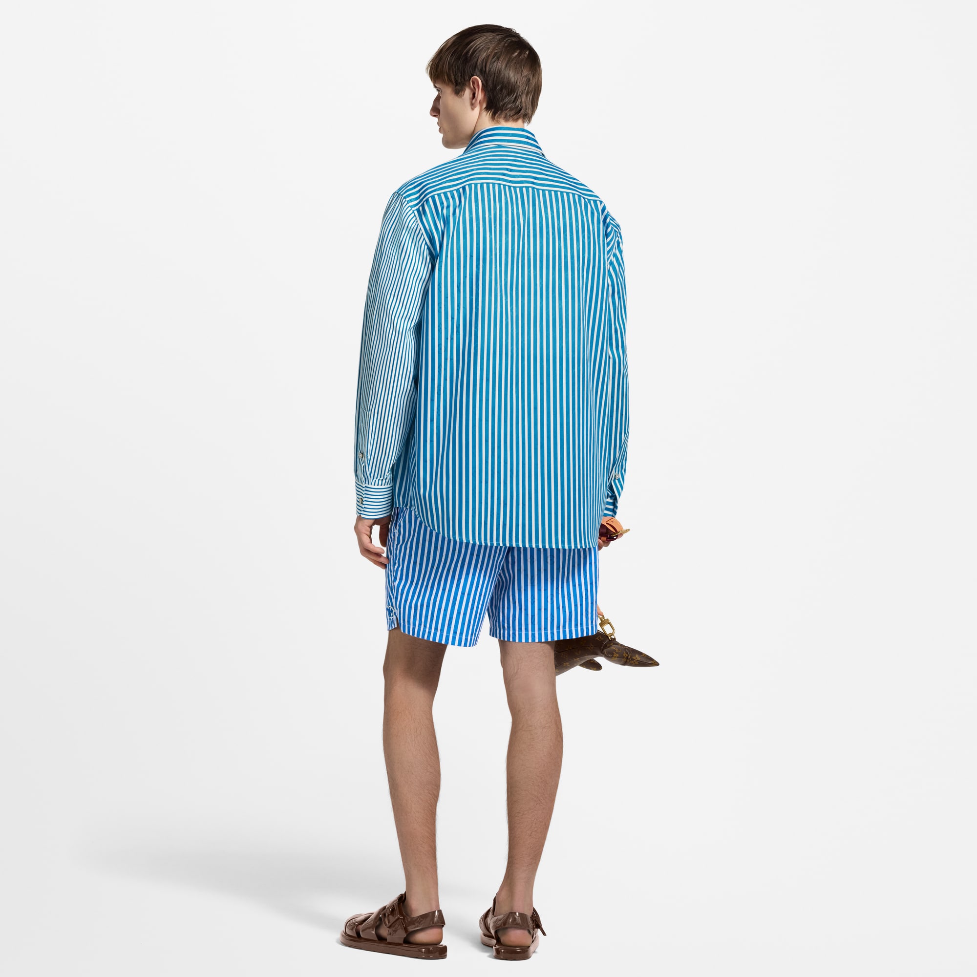Hemd mit gestreiftem Patchwork-Motiv und Monogram  Herren Ready to Wear Hemden | LOUIS VUITTON (Zoom)