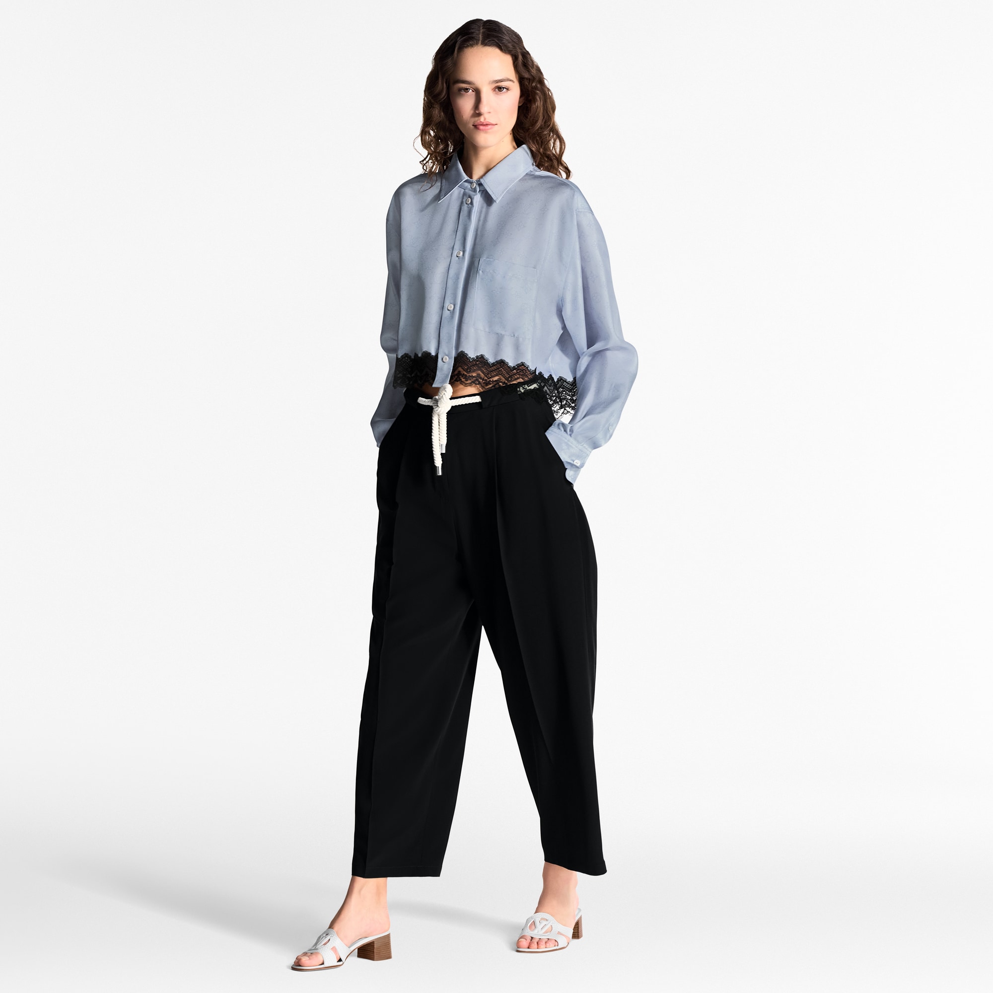 Hemd mit Mahina Monogram-Motiv und Spitzen-Details  Damen Ready to Wear Tops | LOUIS VUITTON (Zoom)
