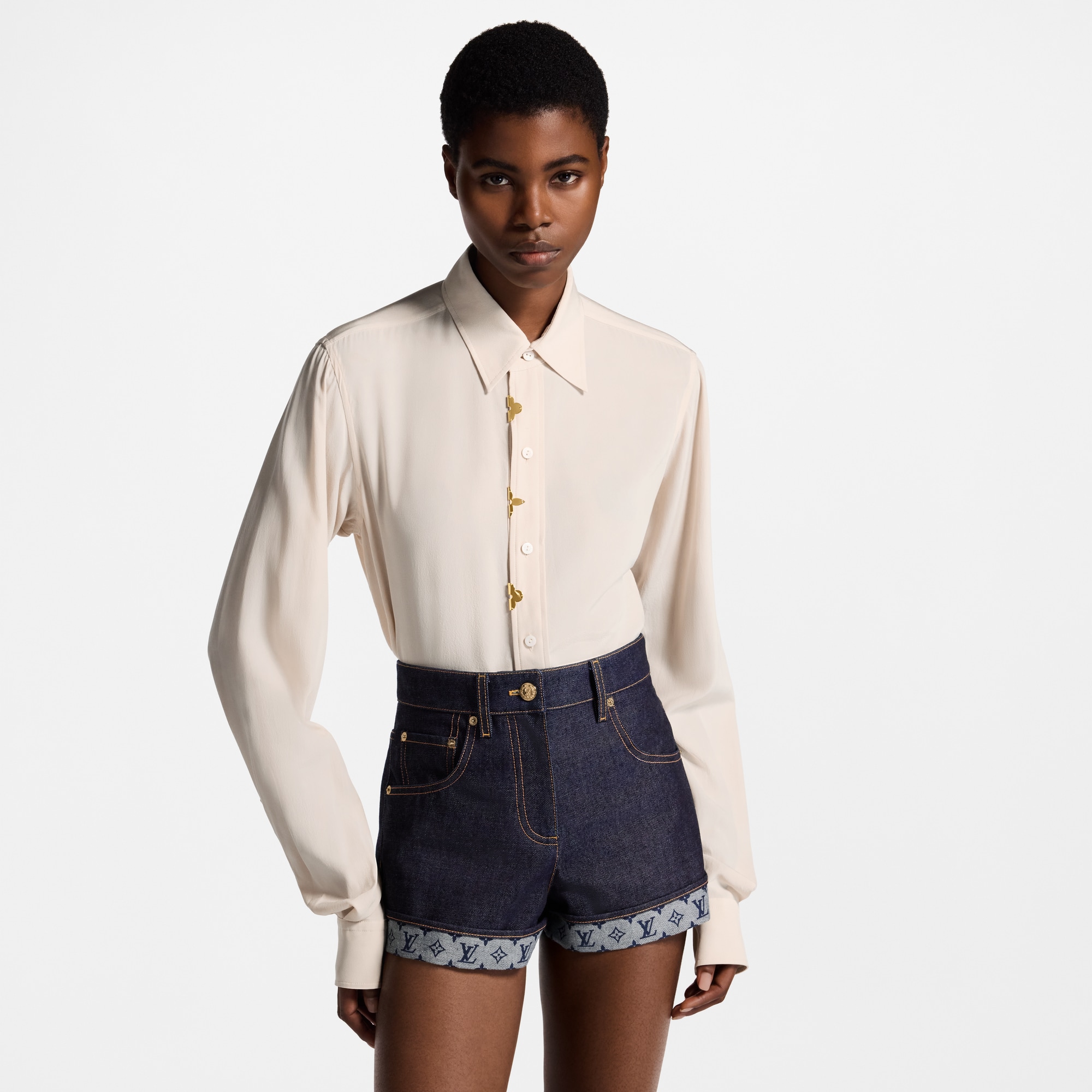 Hemd mit Monogram-Akzent  Damen Ready to Wear Tops | LOUIS VUITTON (Zoom)