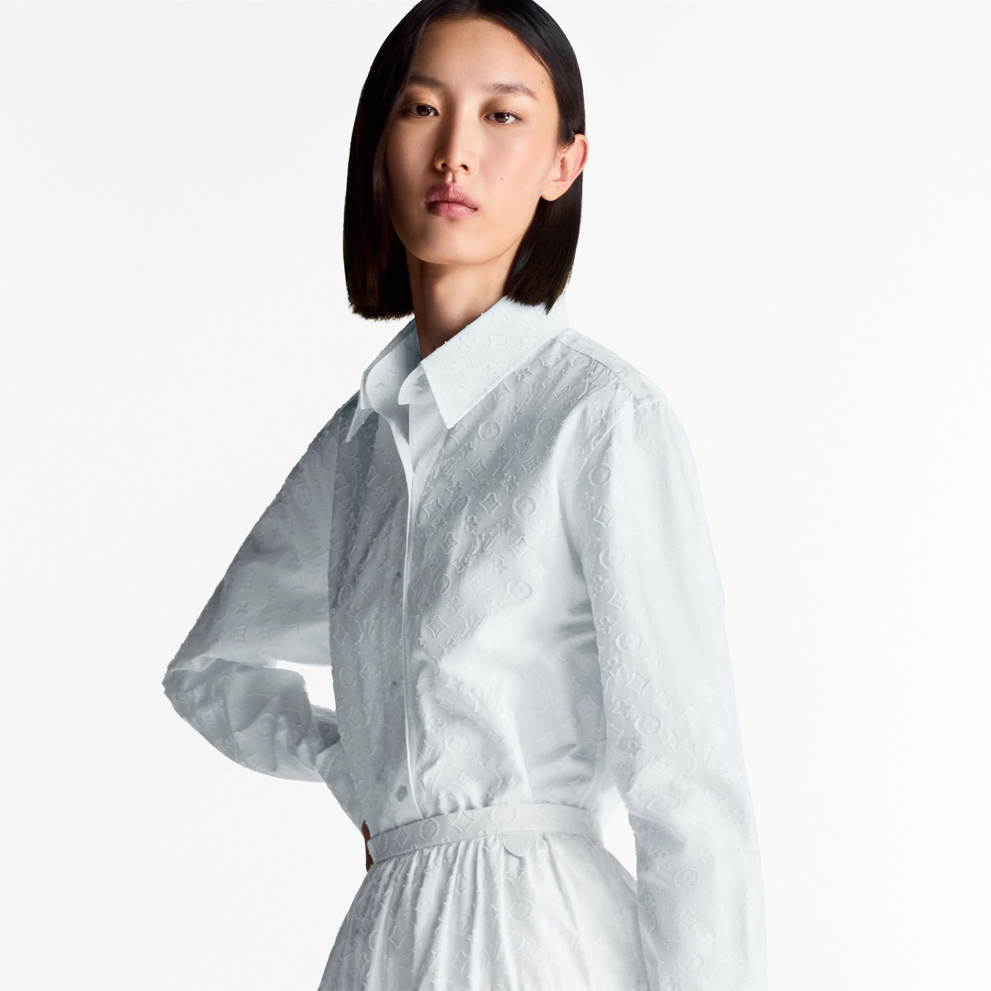 Hemd mit Monogram Fil Coupé  Damen Ready to Wear Tops | LOUIS VUITTON (Zoom)