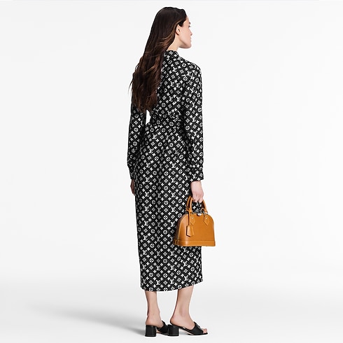Hemdkleid aus Seide mit Monogram-Motiv Damen Ready to Wear Kleider | LOUIS VUITTON (Zoom)