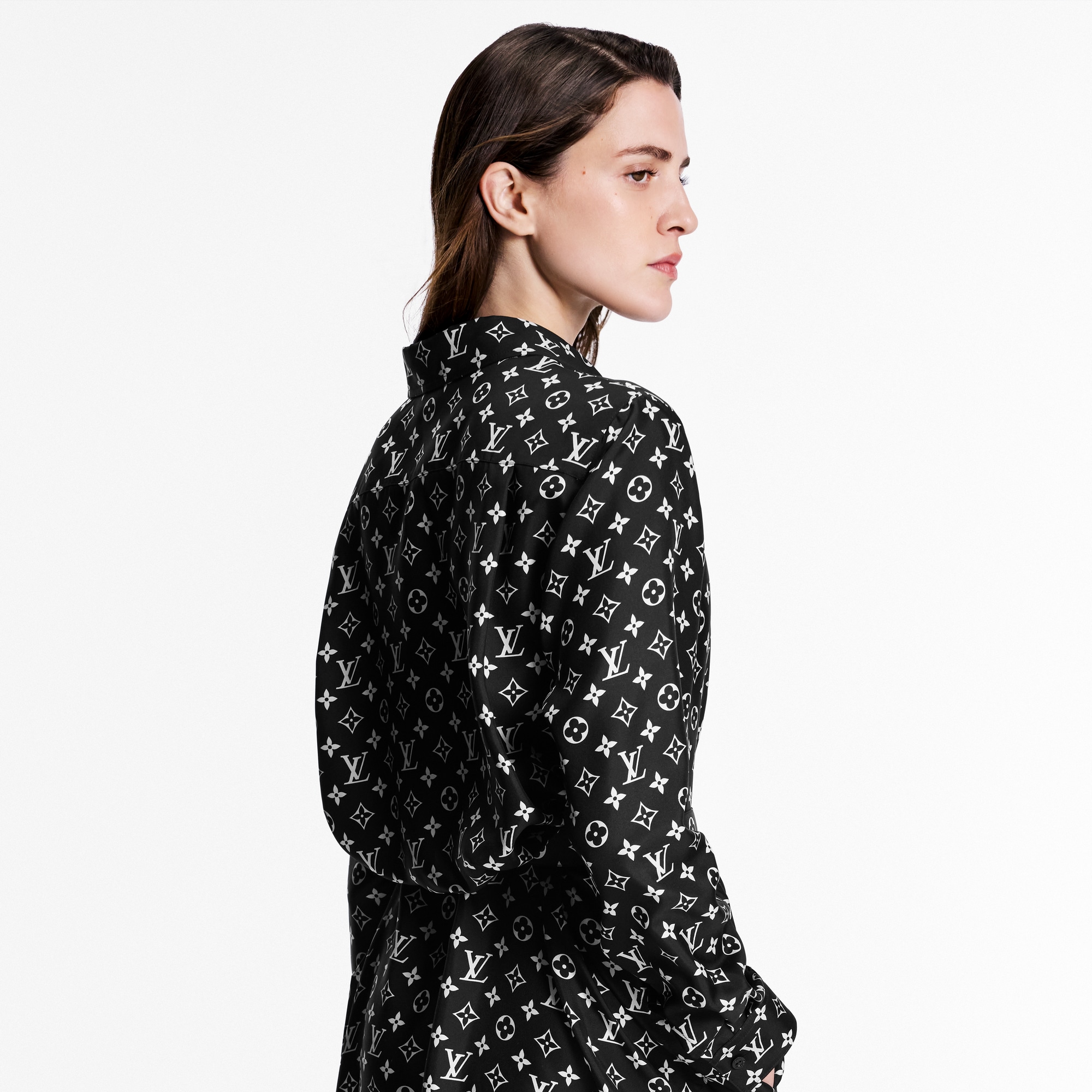Hemdkleid aus Seide mit Monogram-Motiv  Damen Ready to Wear Kleider | LOUIS VUITTON (Zoom)
