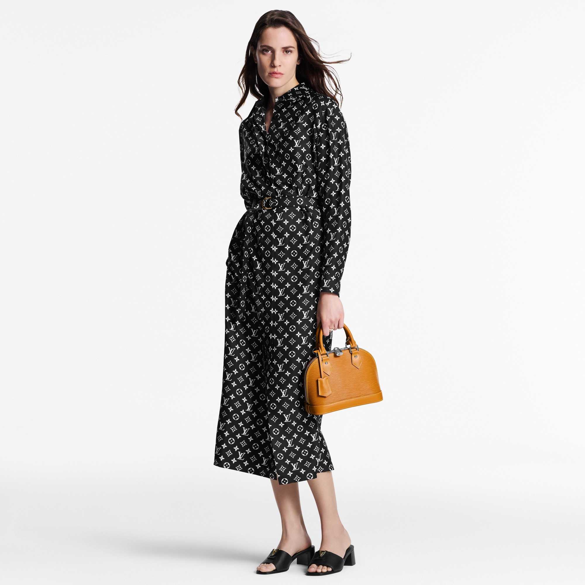Hemdkleid aus Seide mit Monogram-Motiv  Damen Ready to Wear Kleider | LOUIS VUITTON (Zoom)