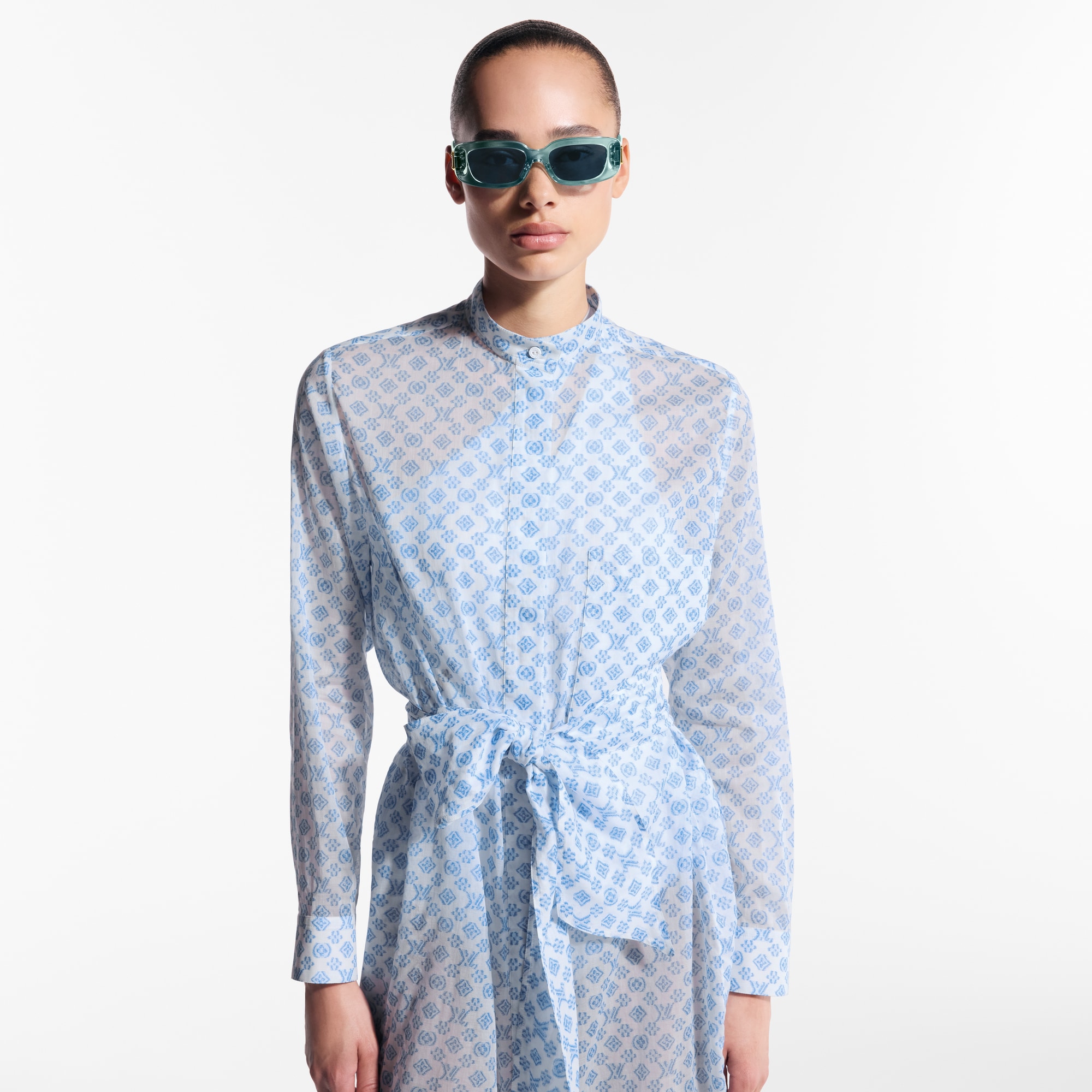 Hemdkleid mit 3D Monogram-Motiv  Damen Ready to Wear Kleider | LOUIS VUITTON (Zoom)