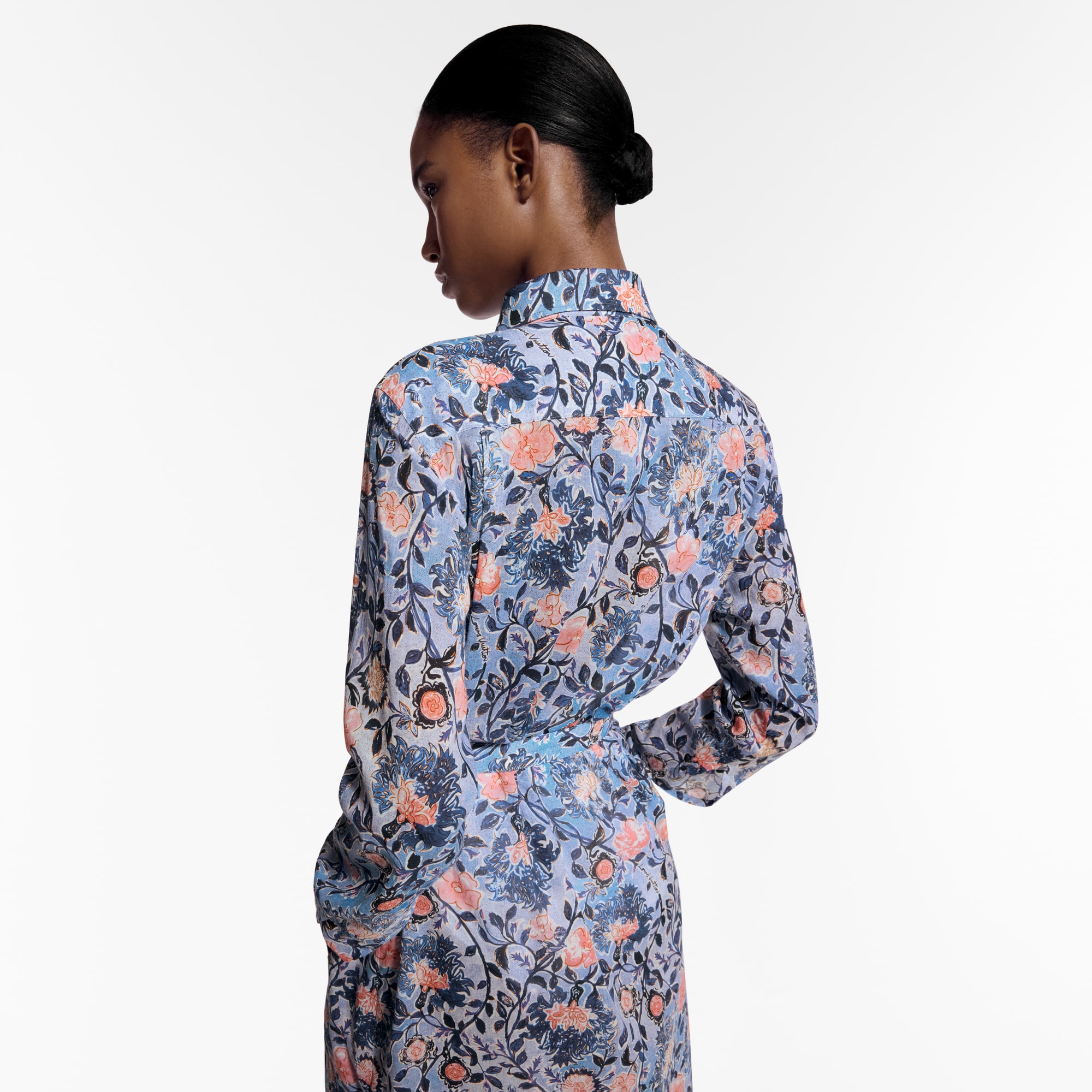 Hemdkleid mit floralem Weinranken-Motiv  Damen Ready to Wear Kleider | LOUIS VUITTON (Zoom)