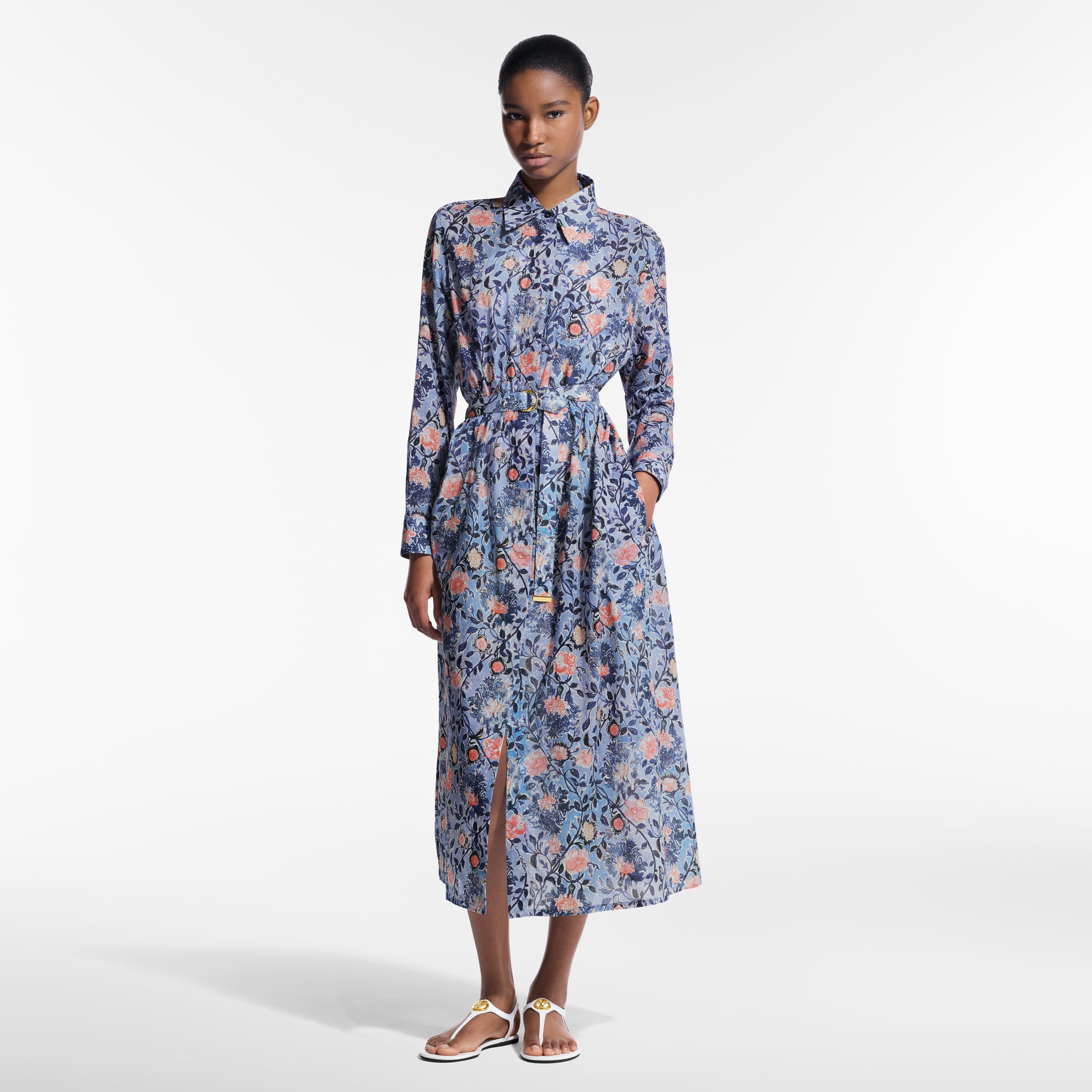Hemdkleid mit floralem Weinranken-Motiv  Damen Ready to Wear Kleider | LOUIS VUITTON (Zoom)