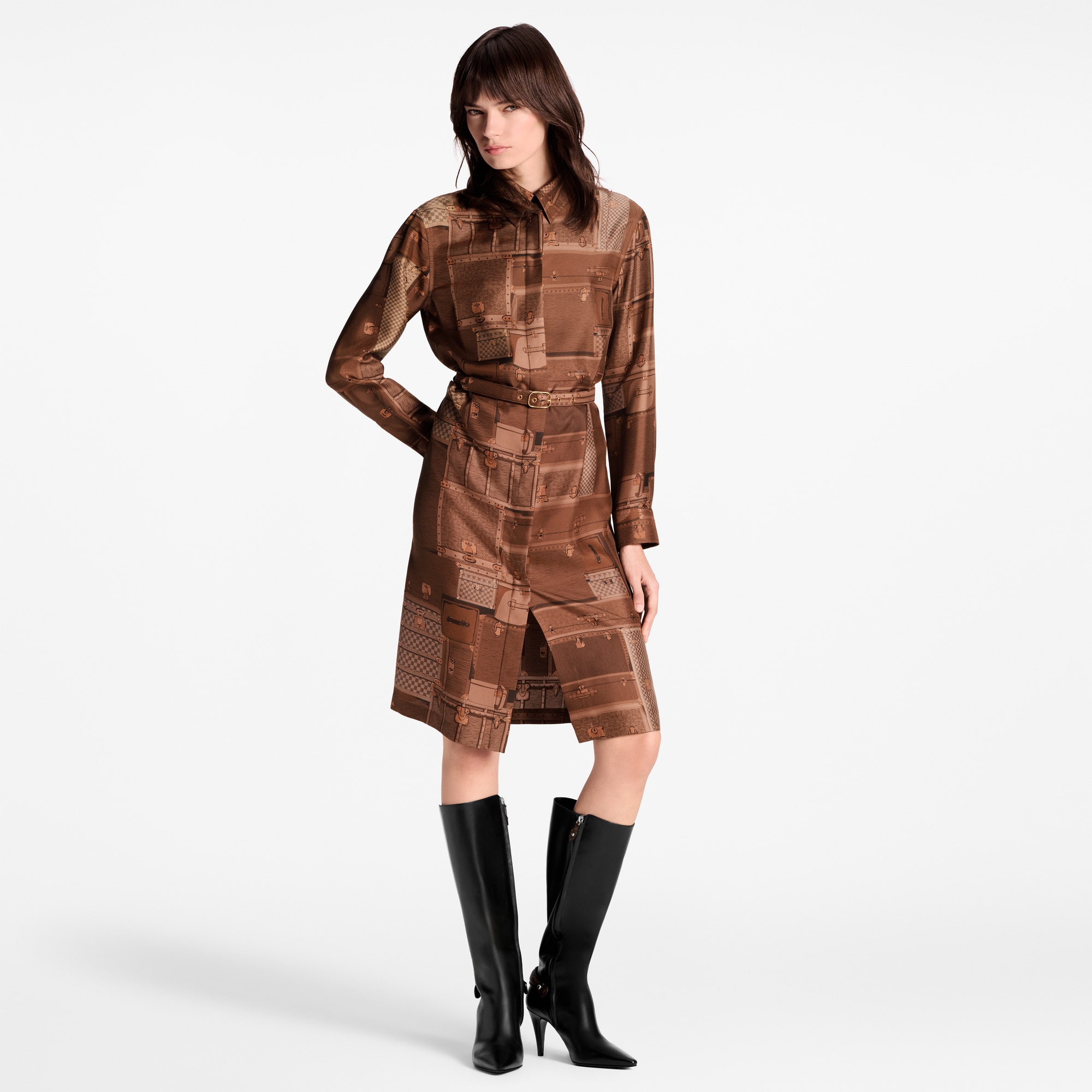 Hemdkleid mit Koffer-Motiv  Damen Ready to Wear Kleider | LOUIS VUITTON (Zoom)