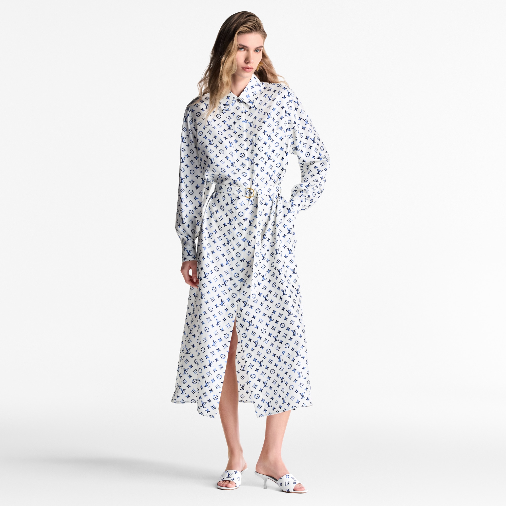 Hemdkleid mit Monogram-Motiv im Aquarell-Stil  Damen Ready to Wear Kleider | LOUIS VUITTON (Zoom)