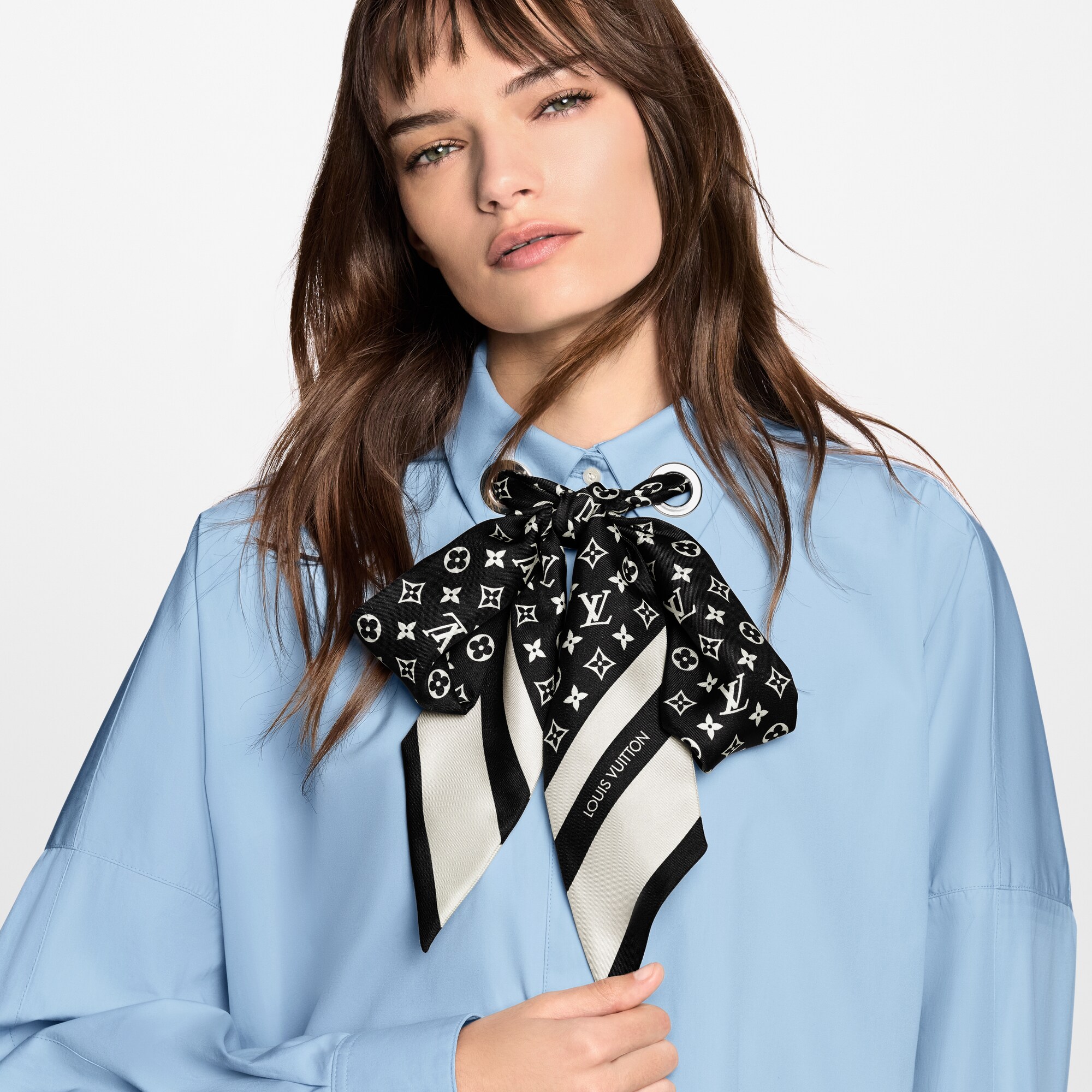 Hemdkleid mit Monogram Schal  Damen Ready to Wear Kleider | LOUIS VUITTON (Zoom)