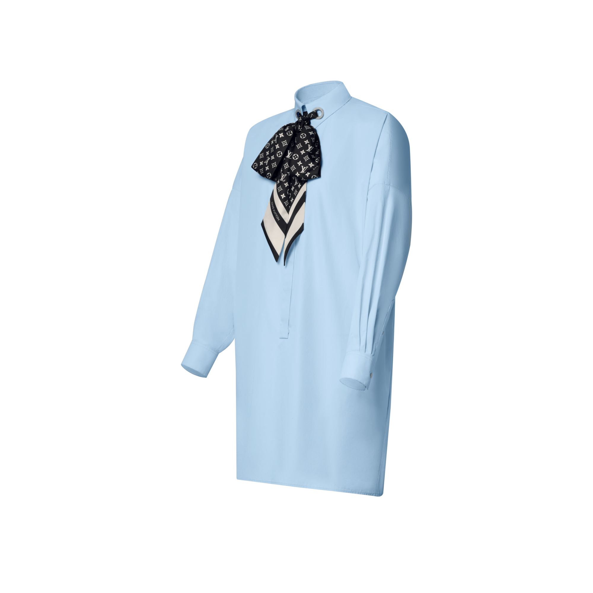 Hemdkleid mit Monogram Schal  Damen Ready to Wear Kleider | LOUIS VUITTON (Zoom)
