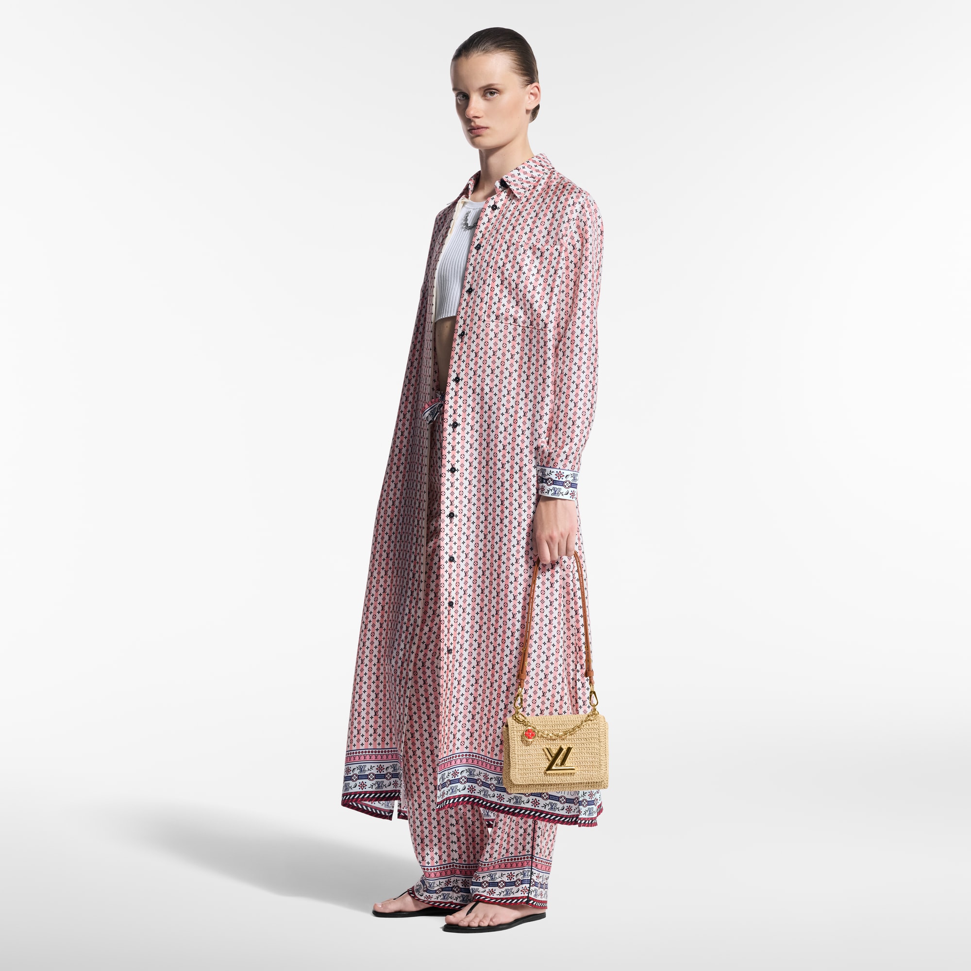 Hemdkleid mit Schal-Motiv  Damen Ready to Wear Kleider | LOUIS VUITTON (Zoom)