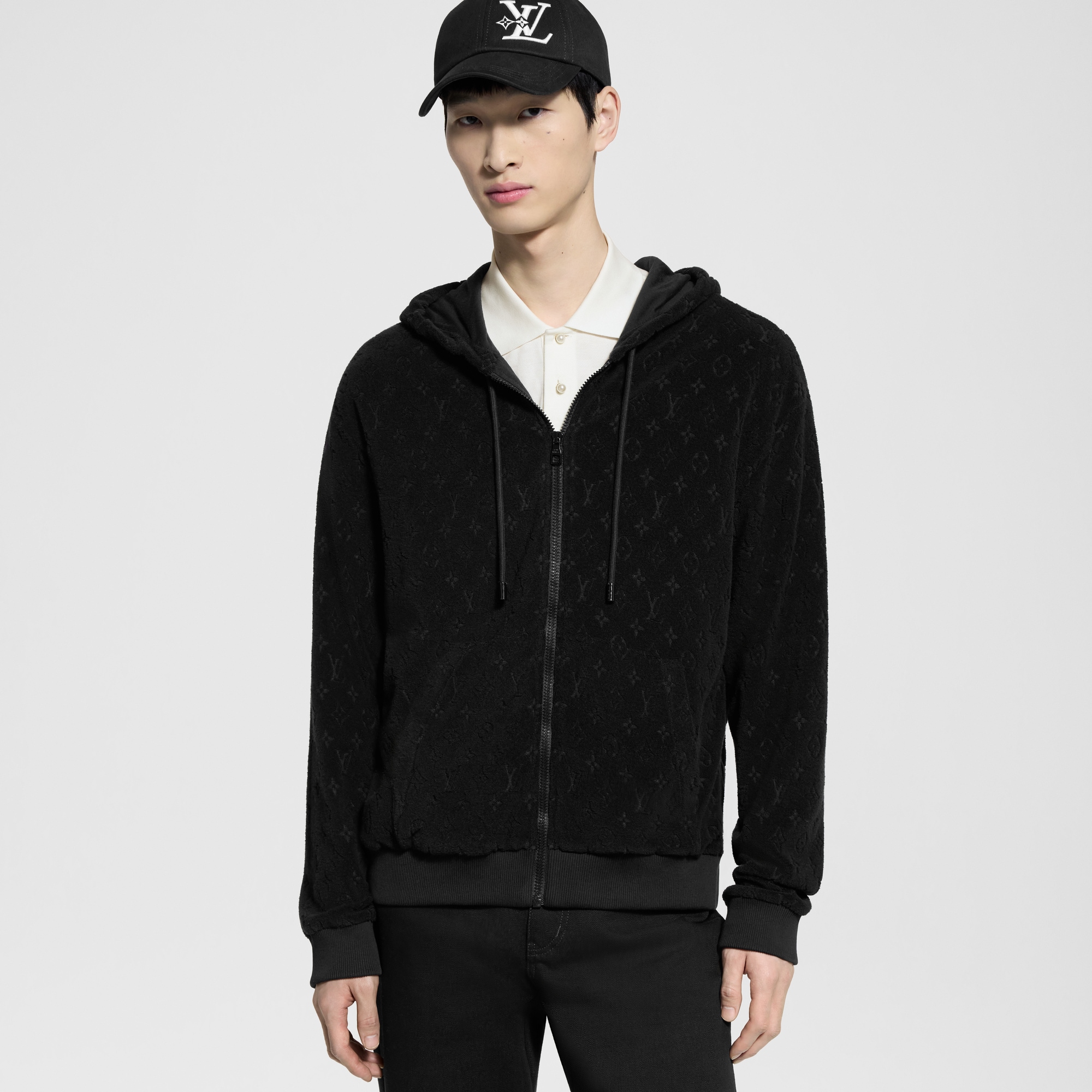 Hoodie aus French Terry mit durchgehendem Reißverschluss und Monogram  Herren Ready to Wear Vollständige Ready to Wear | LOUIS VUITTON (Zoom)