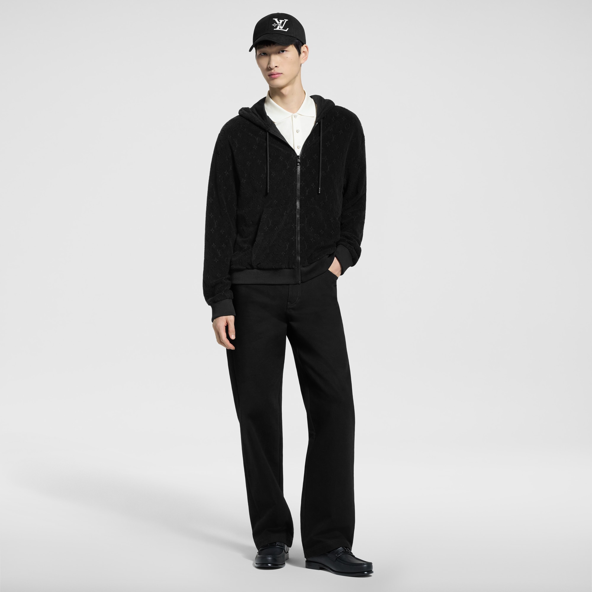 Hoodie aus French Terry mit durchgehendem Reißverschluss und Monogram  Herren Ready to Wear Vollständige Ready to Wear | LOUIS VUITTON (Zoom)