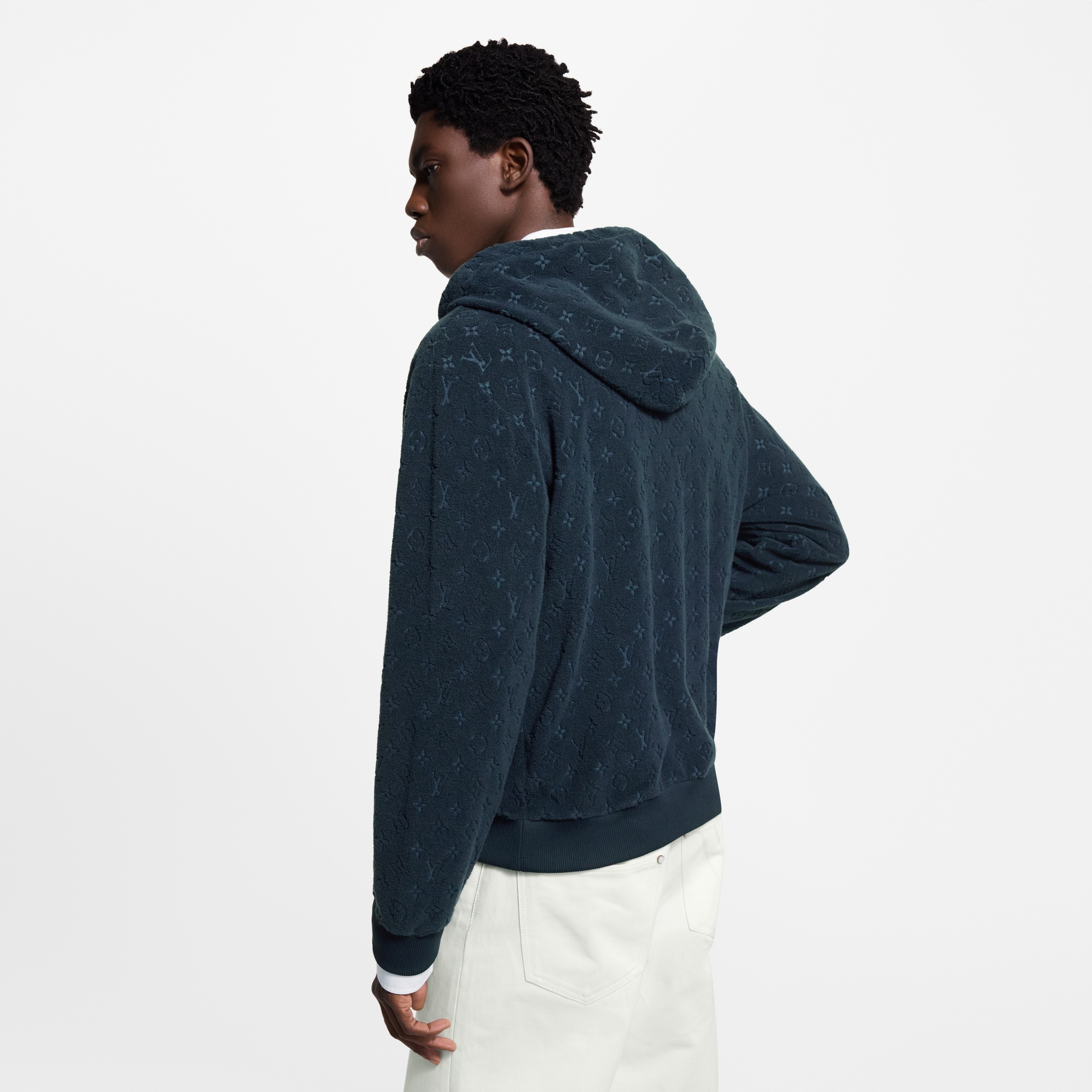 Hoodie aus French Terry mit durchgehendem Reißverschluss und Monogram  Herren Ready to Wear Vollständige Ready to Wear | LOUIS VUITTON (Zoom)