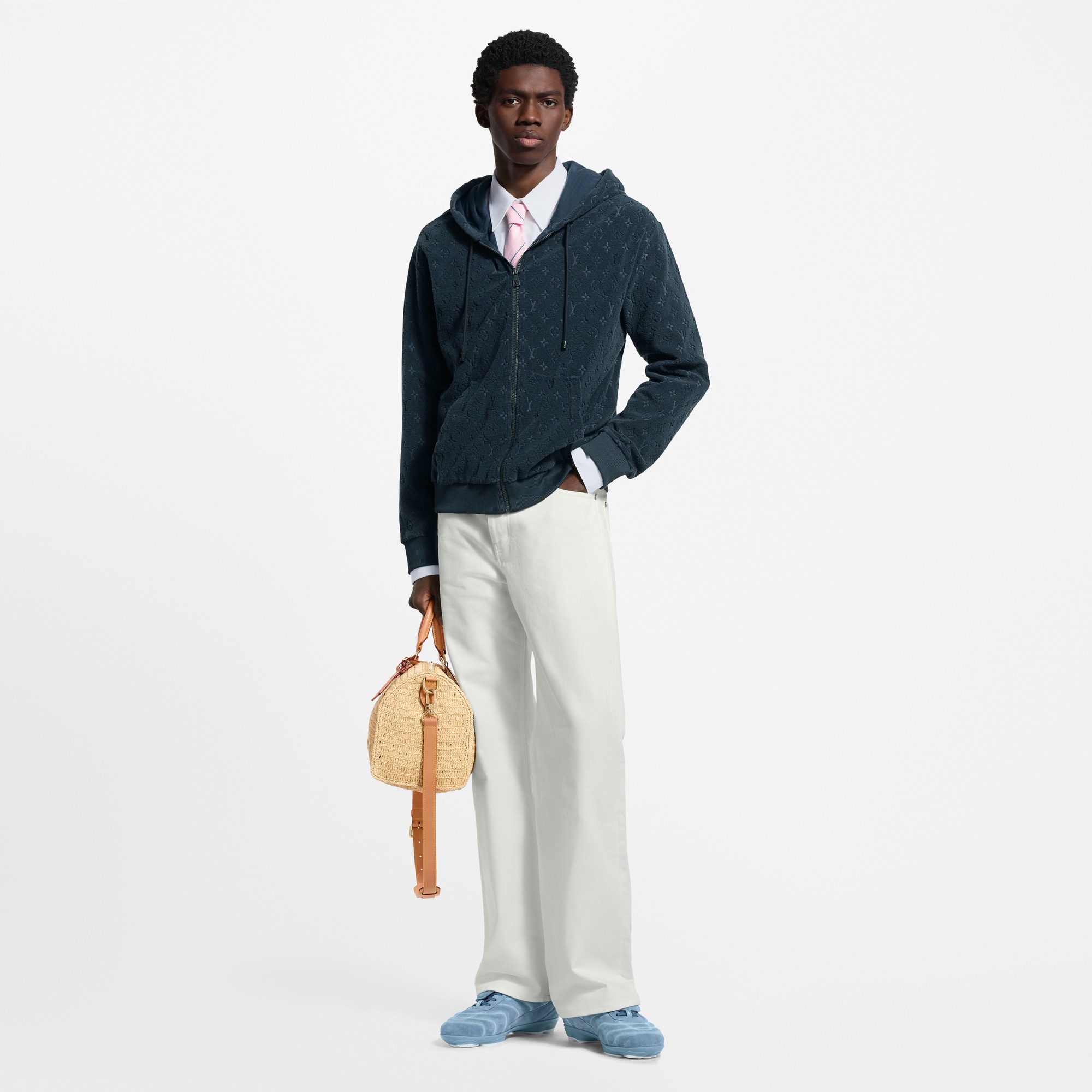 Hoodie aus French Terry mit durchgehendem Reißverschluss und Monogram  Herren Ready to Wear Vollständige Ready to Wear | LOUIS VUITTON (Zoom)
