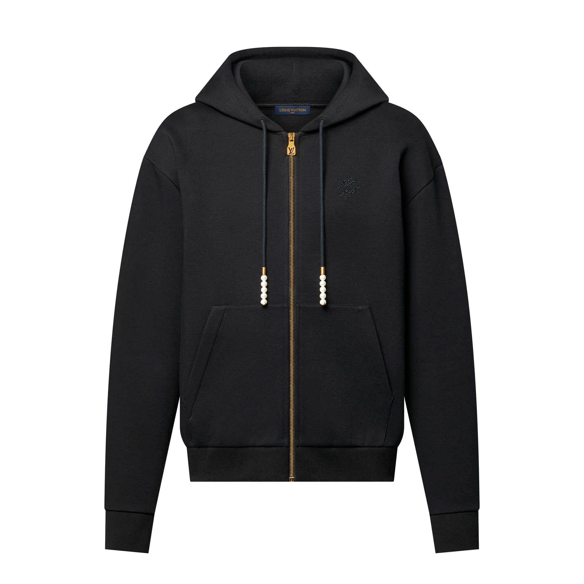 Hoodie aus Jersey mit Reißverschluss und Stickerei  Herren Ready to Wear Vollständige Ready to Wear | LOUIS VUITTON (Zoom)
