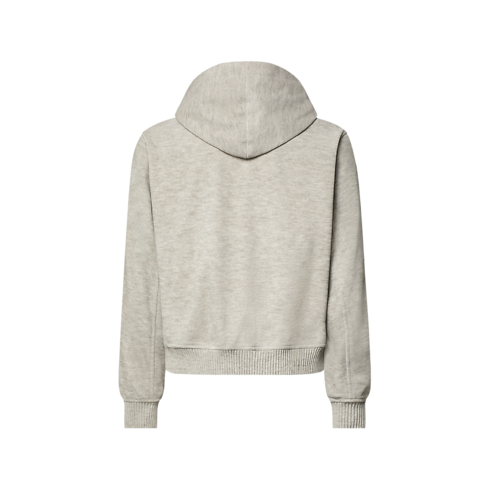Hoodie aus Leder mit Trompe-l'Œil-Detail back view