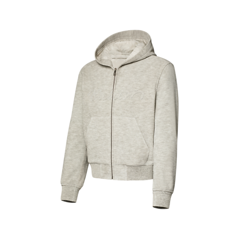 Hoodie aus Leder mit Trompe-l'Œil-Detail side view