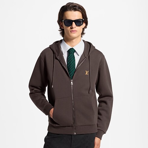 Hoodie mit LV Signatur und Reißverschluss cropped view