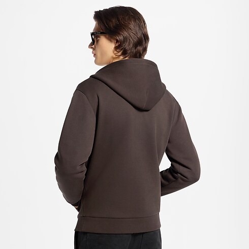 Hoodie mit LV Signatur und Reißverschluss cropped worn view