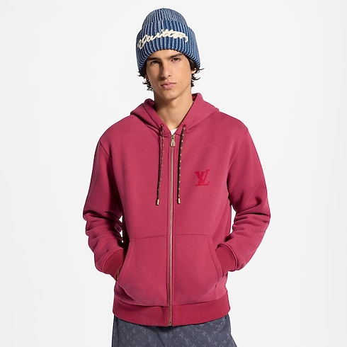 Hoodie mit Nadelfilz-Signatur und Reißverschluss Herren Ready to Wear Vollständige Ready to Wear | LOUIS VUITTON (Zoom)