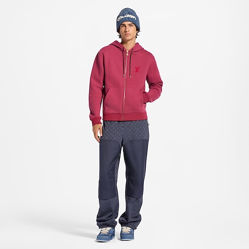 Hoodie mit Nadelfilz-Signatur und Reißverschluss Herren Ready to Wear Vollständige Ready to Wear | LOUIS VUITTON (Zoom)