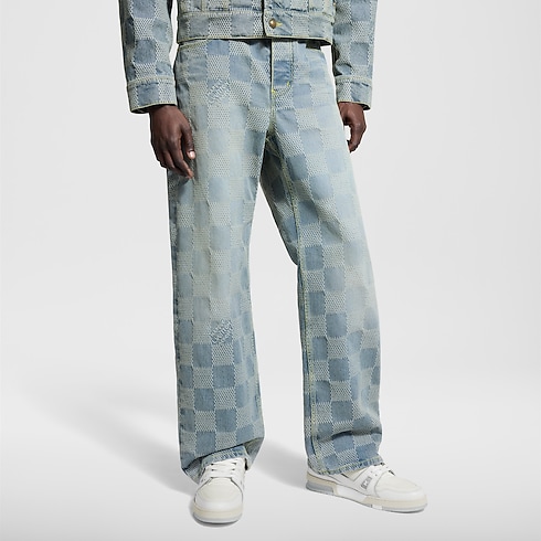 Hose aus Denim im Skater-Look mit Damier-Motiv Herren Ready to Wear Denim | LOUIS VUITTON (Zoom)
