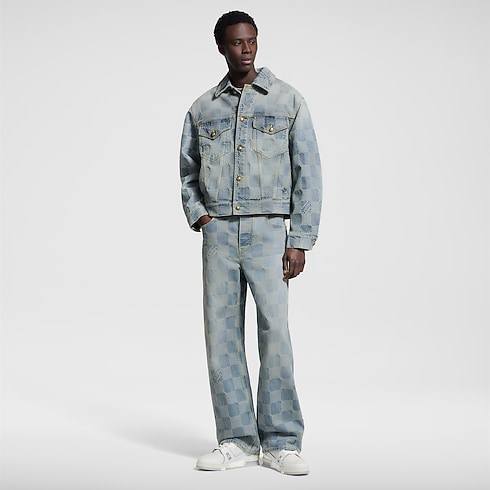 Hose aus Denim im Skater-Look mit Damier-Motiv Herren Ready to Wear Denim | LOUIS VUITTON (Zoom)