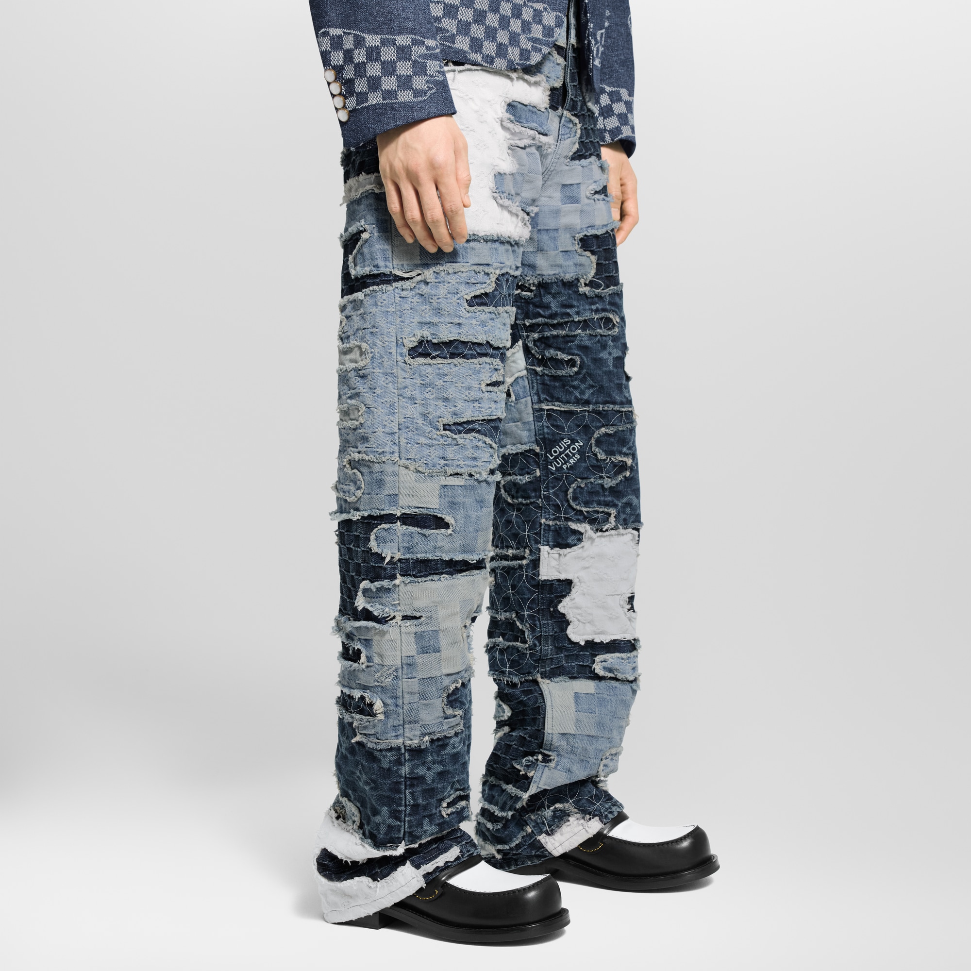 Hose aus Denim im Skater-Stil mit Patchwork-Motiv  Herren Ready to Wear Denim | LOUIS VUITTON (Zoom)