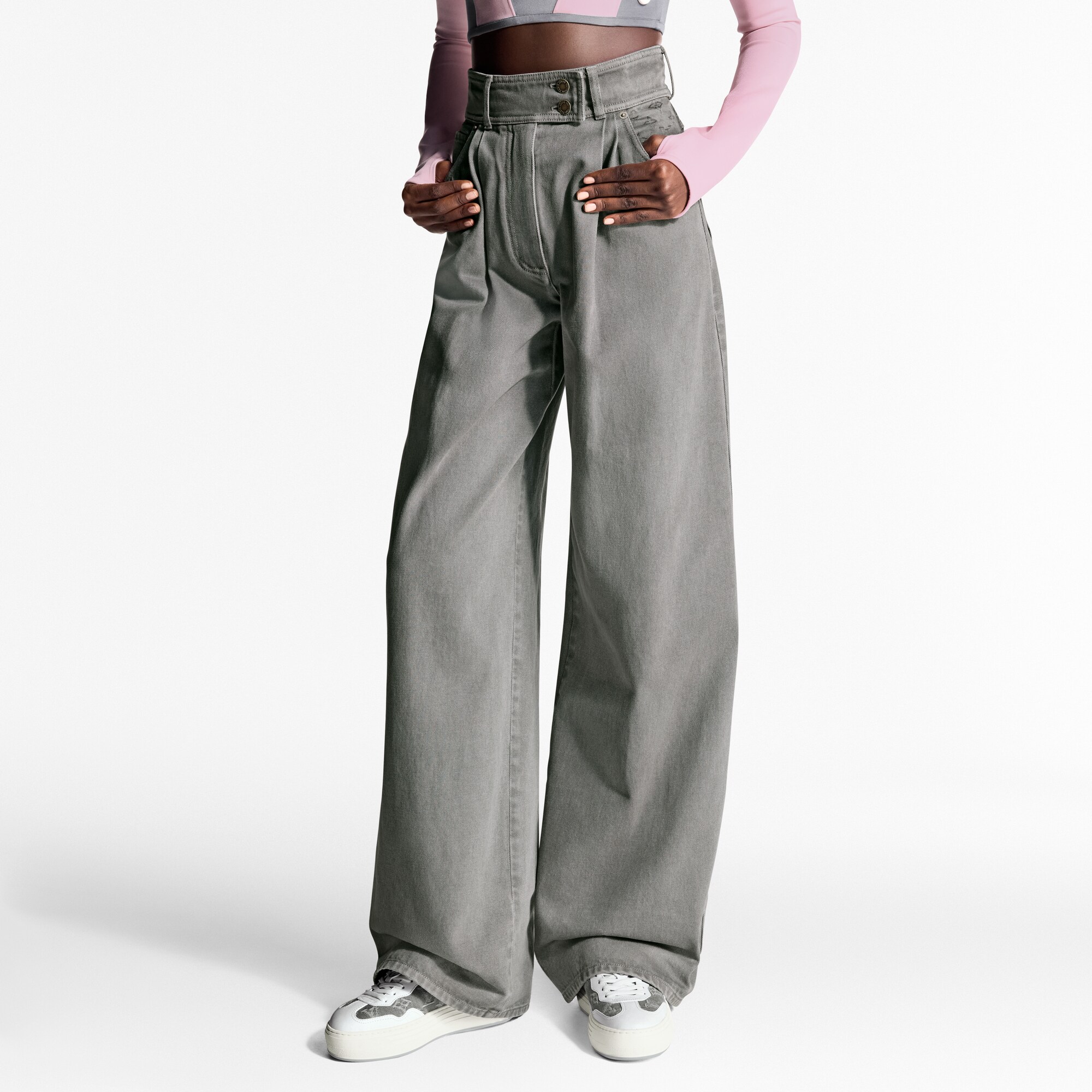 Hose aus Denim mit Bügelfalten  Damen Ready to Wear Hosen | LOUIS VUITTON (Zoom)