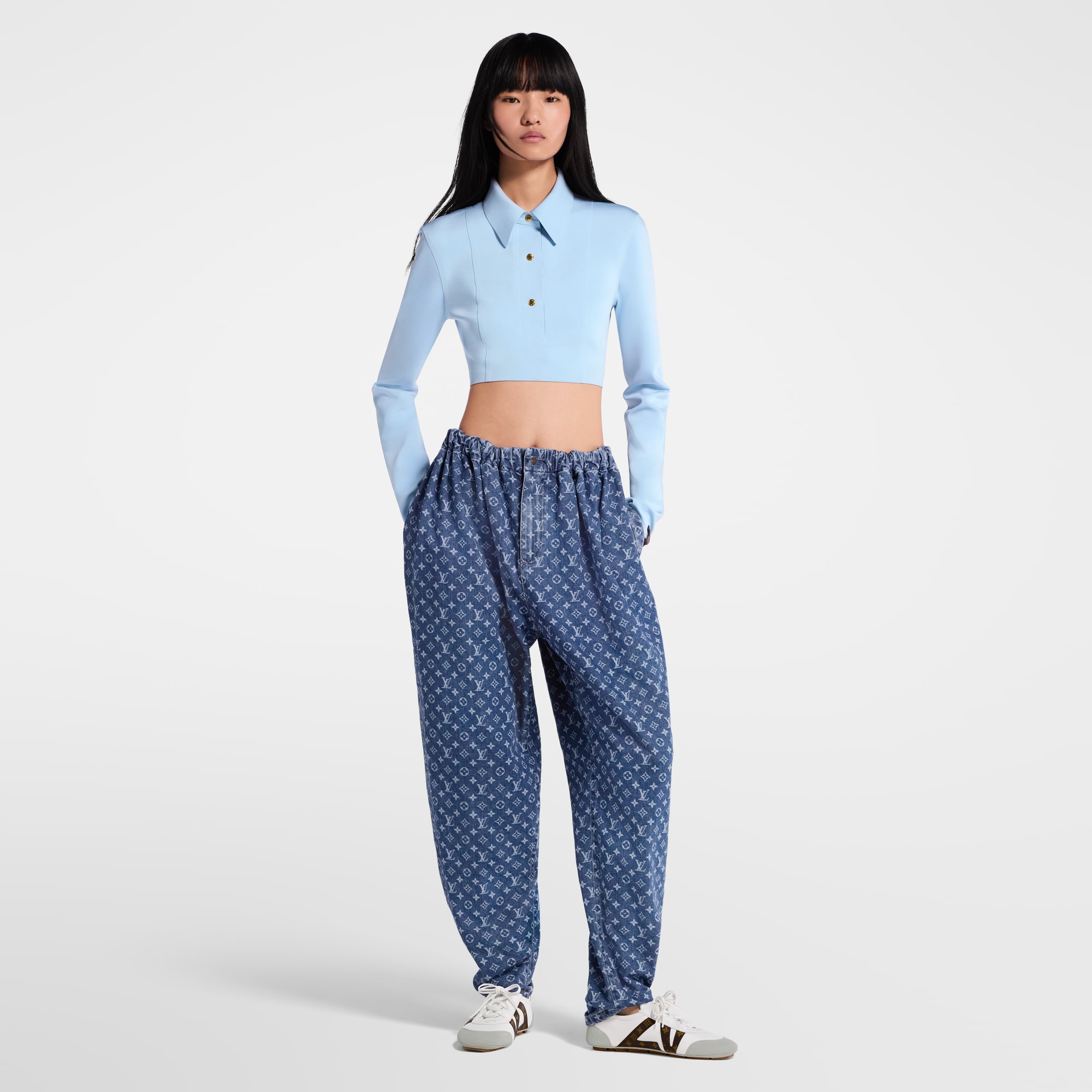Hose aus Denim mit Monogram  Damen Ready to Wear Hosen | LOUIS VUITTON (Zoom)