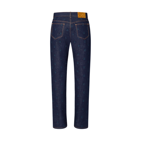 Hose aus Denim mit Verzierungen und LV Blason-Motiv Herren Ready to Wear Denim | LOUIS VUITTON (Zoom)