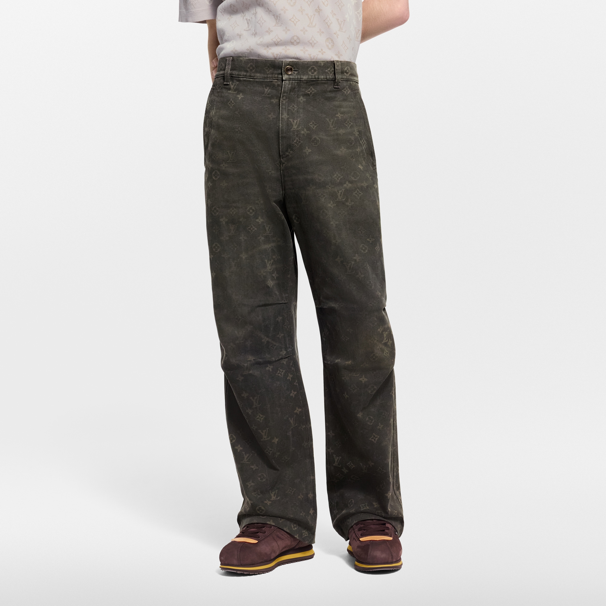 Hose aus Denim mit Wachs-Finish und Monogram-Motiv  Herren Ready to Wear Denim | LOUIS VUITTON (Zoom)