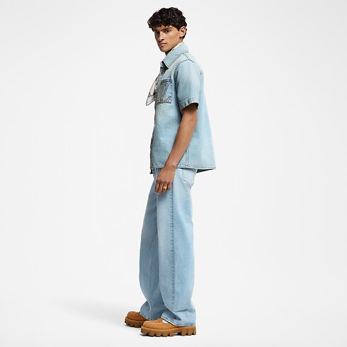 Hose aus Denim mit weit geschnittenem Bein Herren Ready to Wear Denim | LOUIS VUITTON (Zoom)